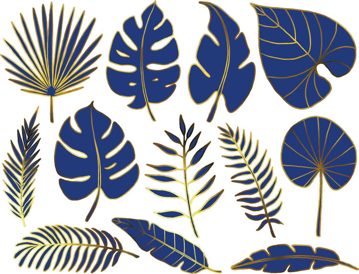 Two Color Tropical Leaves Flower Decals - Ceramic Cone 017 - Fused Glass - Enamel