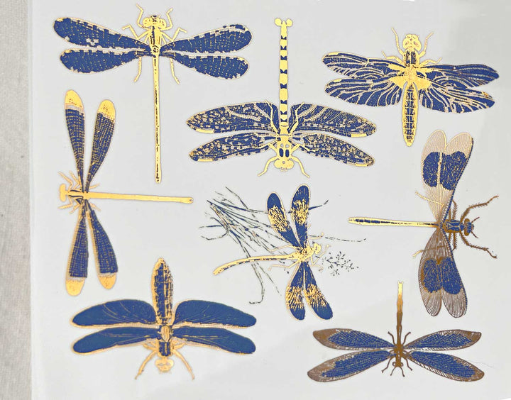 Décalcomanies libellules bicolores - Céramique Cône 017 - Verre fusionné - Émail