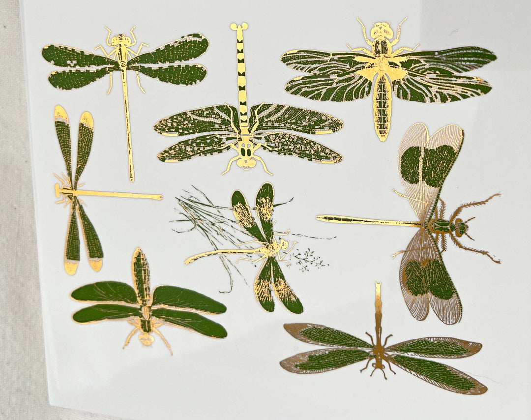 Décalcomanies libellules bicolores - Céramique Cône 017 - Verre fusionné - Émail