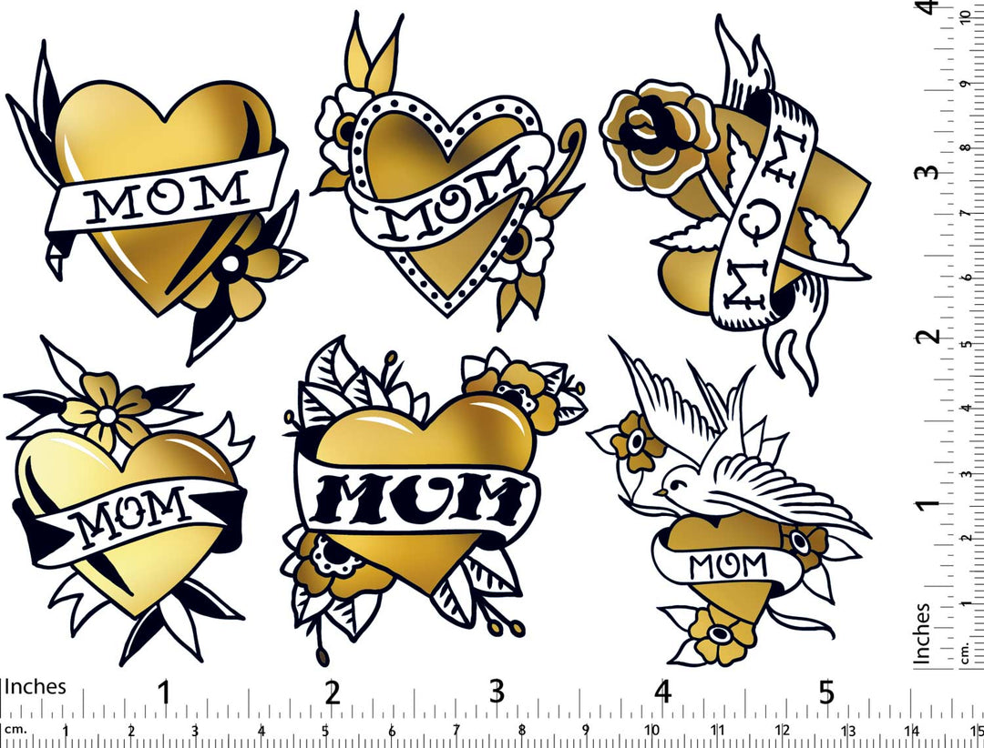 Retro Mom Tattoo Aufkleber - Kegel 017 - Emaille