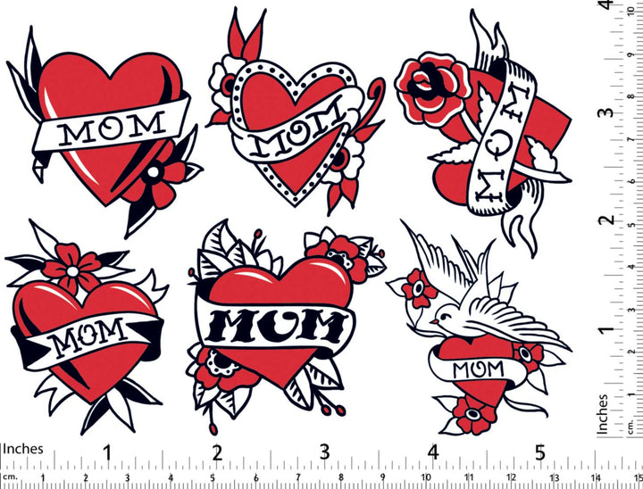 Décalcomanies de tatouage Rétro Maman - Verrerie - Émail