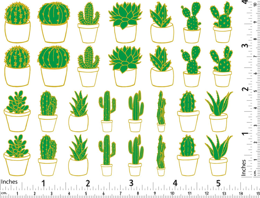 Décalcomanies de cactus et de succulentes bicolores - Céramique Cône 017 - Verre fusionné - Émail