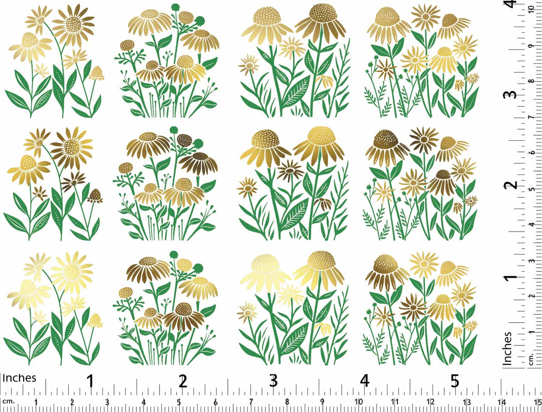 Zwei-Farben-Echinacea-Kegelblumen-Abziehbilder – Keramik-Kegel 017 – Glasverschmelzung – Emaille
