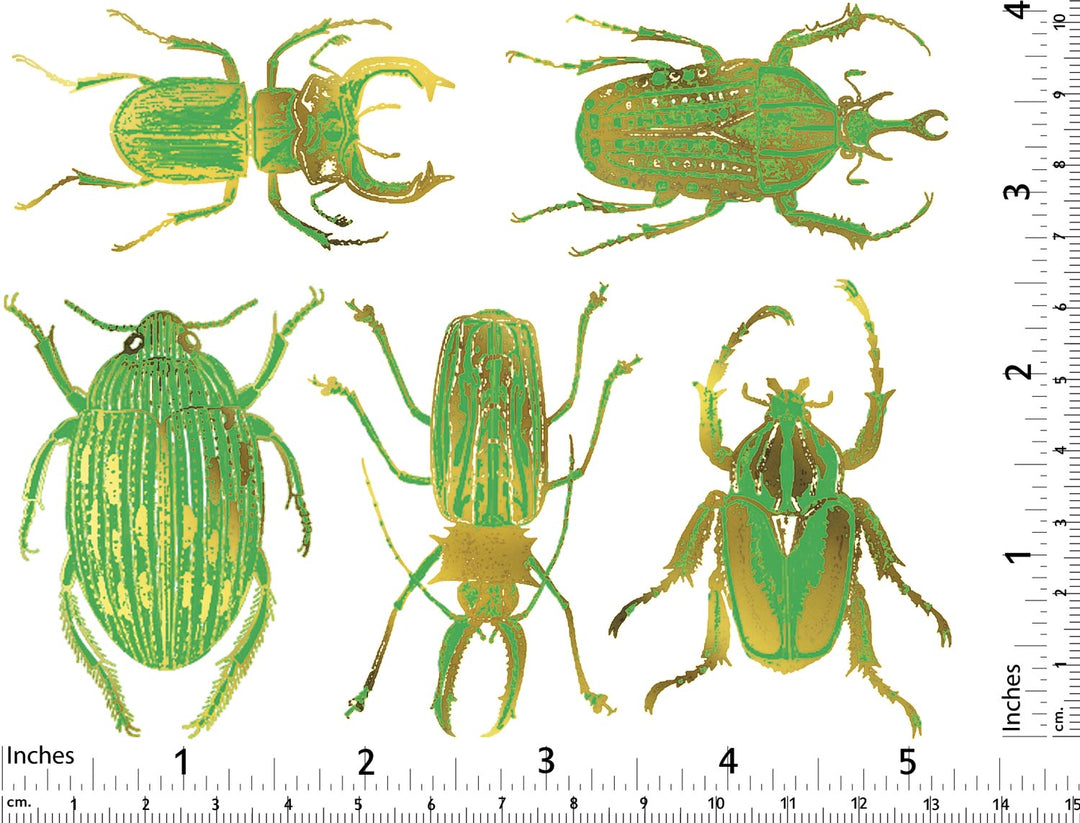 Grandes décalcomanies de scarabée bicolores - Céramique Cône 017 - Verre fusionné - Émail
