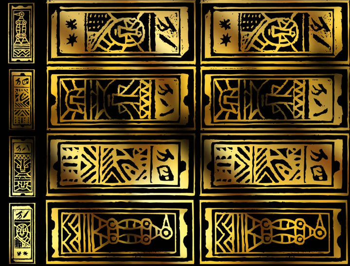 Antike französische Spielkarten-Aufkleber - Keramikkegel 017 - Geschmolzenes Glas