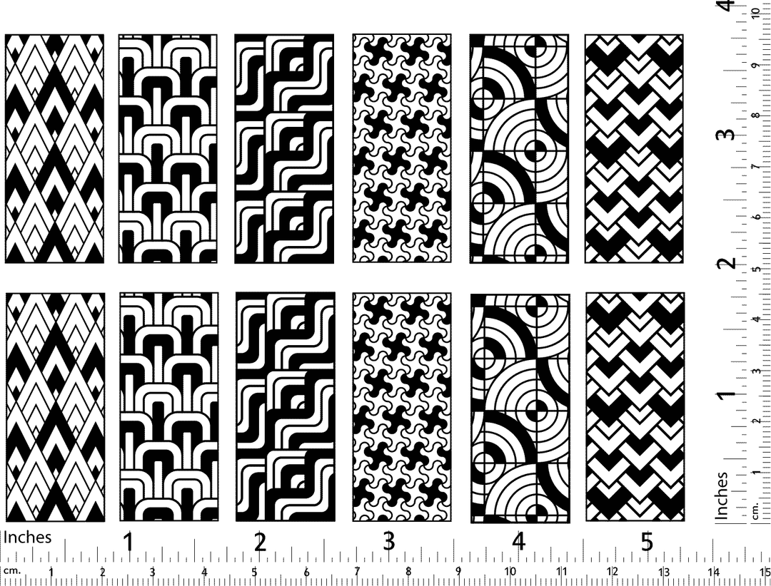 Art Deco Rectangle Decals - Ceramic Cone 017 - Fused Glass - Enamel