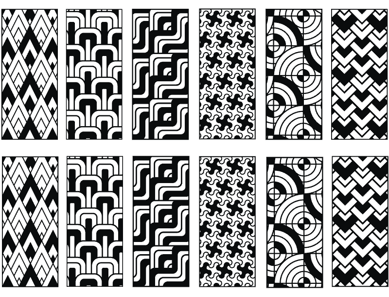 Art Deco Rectangle Decals - Ceramic Cone 017 - Fused Glass - Enamel