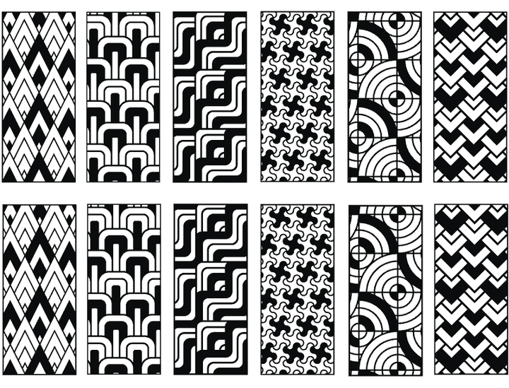 Art Deco Rectangle Decals - Ceramic Cone 017 - Fused Glass - Enamel