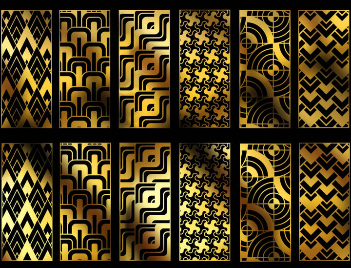 Art Deco Rectangle Decals - Ceramic Cone 017 - Fused Glass - Enamel