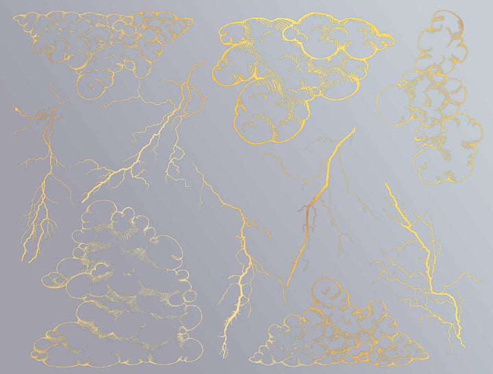 Décalcomanies d'éclairs et de nuages d'orage - Céramique Cône 017 - Verre fusionné - Émail