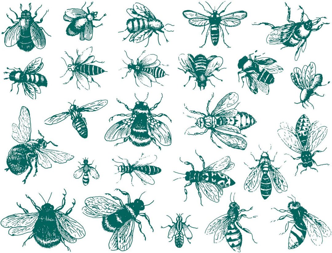 Vintage Bees Decals  - Glassware - Enamel