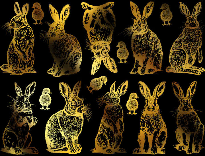 Bunnies and Chicks Decals - Ceramic Cone 017 - Fused Glass - Enamel