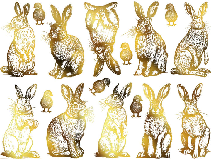 Bunnies and Chicks Decals - Ceramic Cone 017 - Fused Glass - Enamel