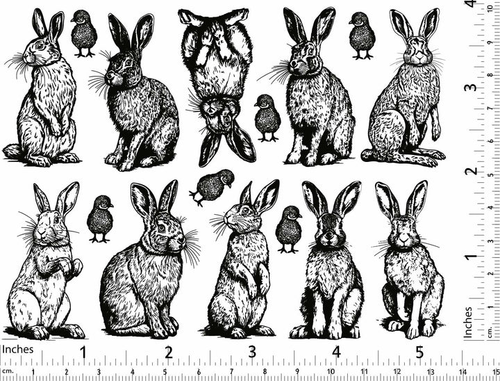 Bunnies and Chicks Decals - Ceramic Cone 017 - Fused Glass - Enamel