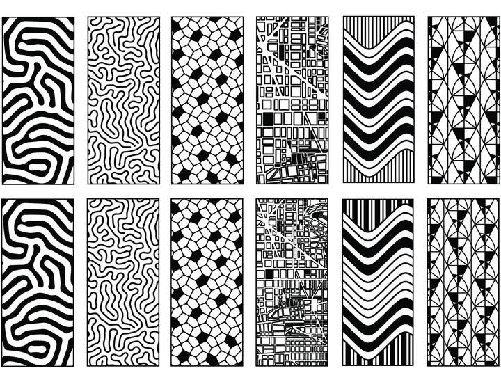 Busy Rectangle Decals - Ceramic Cone 017 - Fused Glass - Enamel