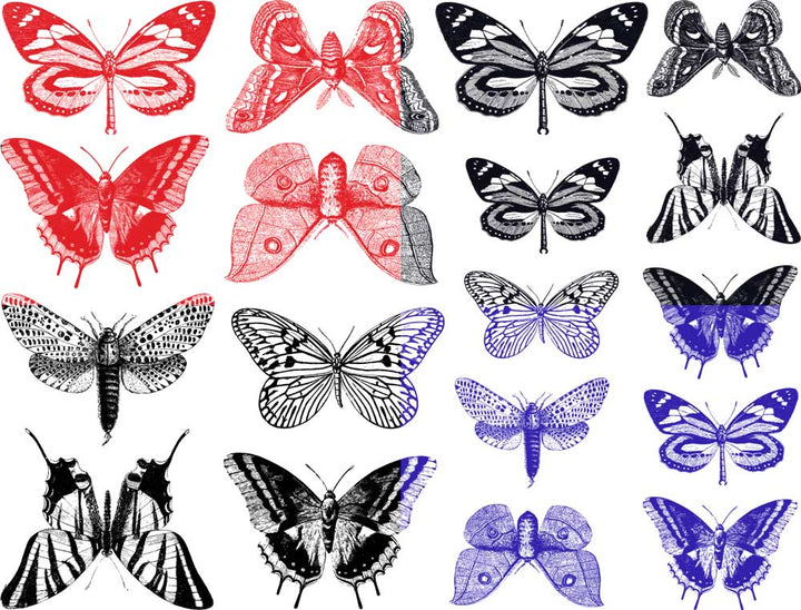 Kleine Schmetterlingsaufkleber - Kegel 6 - Inglasur 