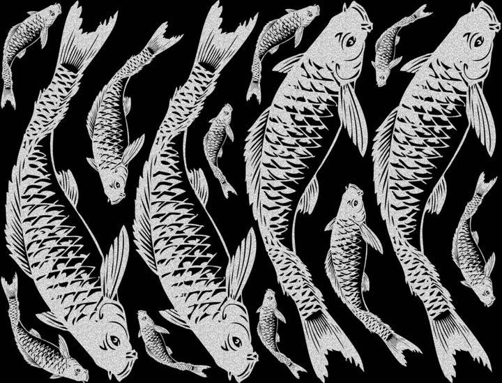 Décalcomanies Carpes Koï - Céramique Cône 017 - Verre fusionné - Émail