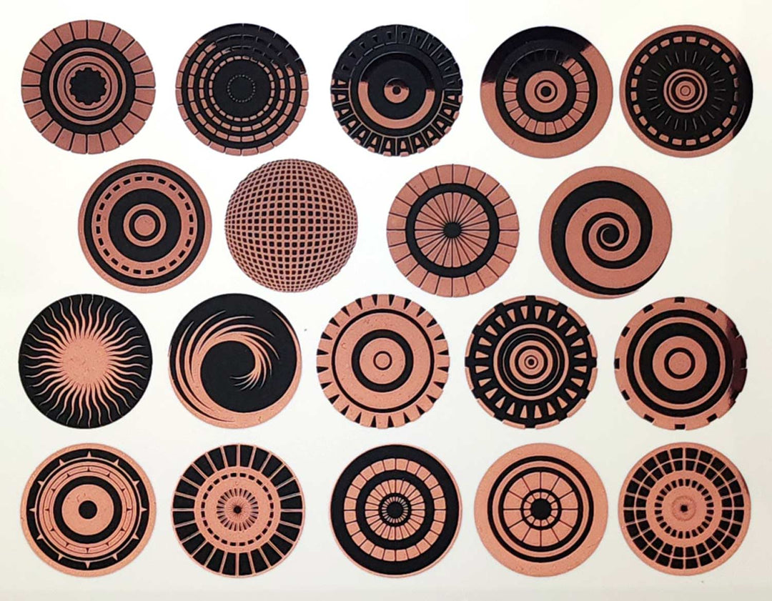 Zweifarbige Kreisaufkleber - Kegel 017 - Geschmolzenes Glas