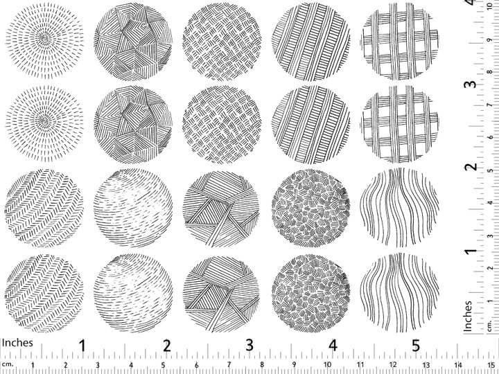 Cercles Texturés #1 Décalcomanies - Céramique Cône 017 - Verre Fusionné - Émail