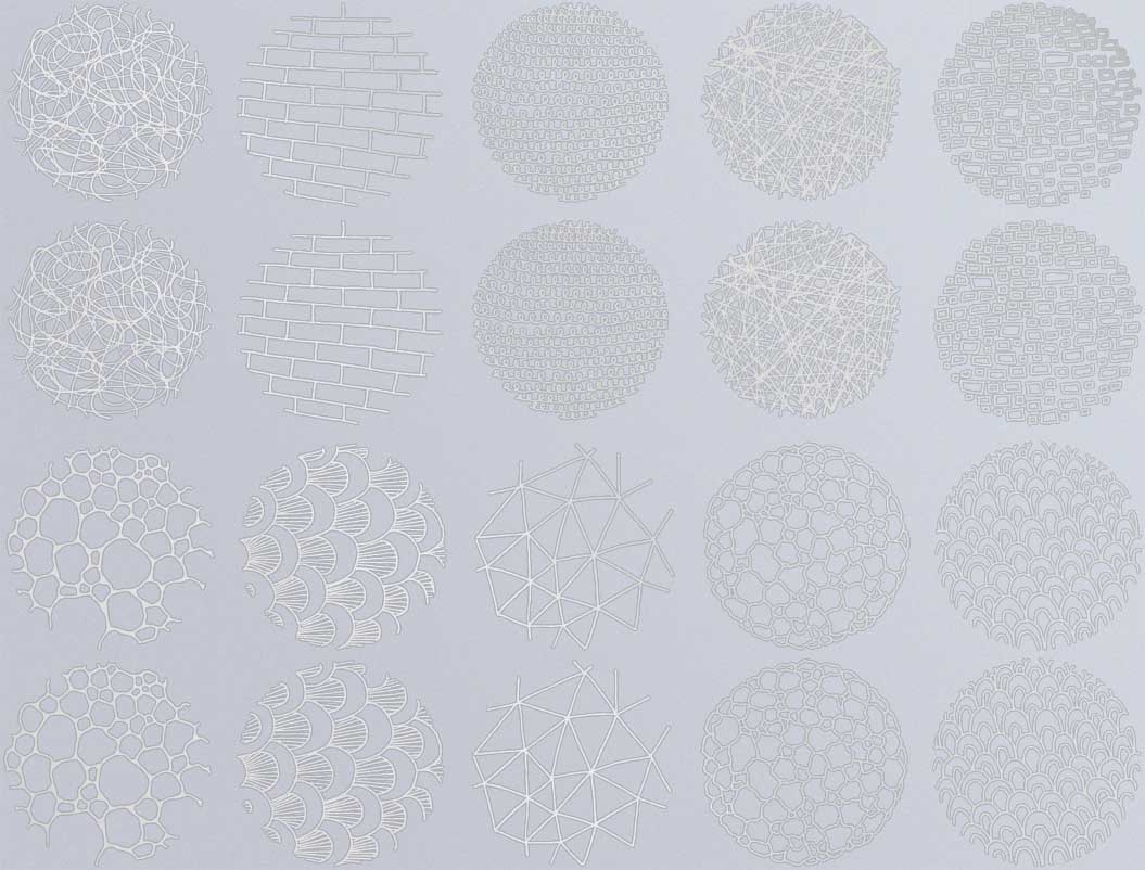 Strukturierte Kreise #2 Aufkleber - Keramikkegel 017 - Geschmolzenes Glas