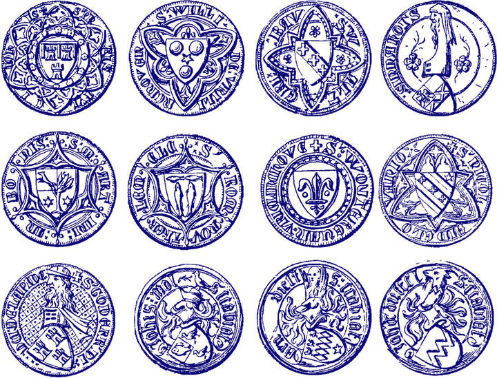 Décalcomanies de pièces de monnaie et de sceaux antiques - Céramique Cône 017 - Verre fusionné - Émail