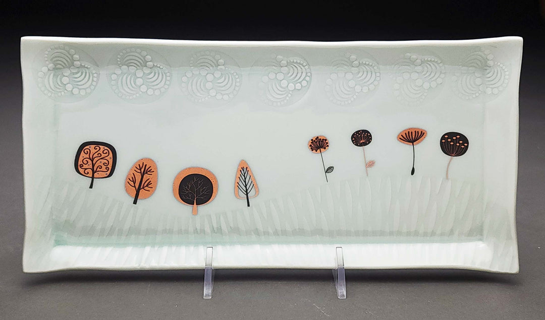 Décalcomanies de fleurs modernes bicolores - Céramique Cône 017 - Verre fusionné - Émail