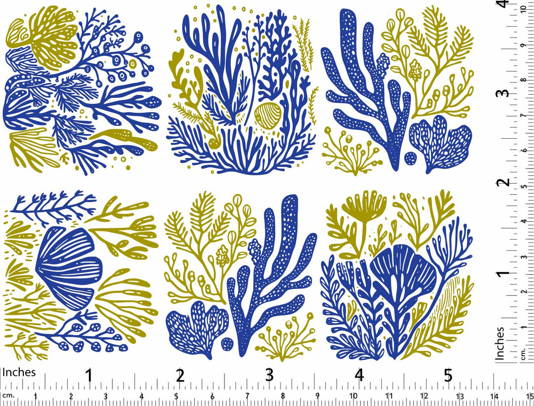 Two Color Coral Decals - Ceramic Cone 017 - Fused Glass - Enamel