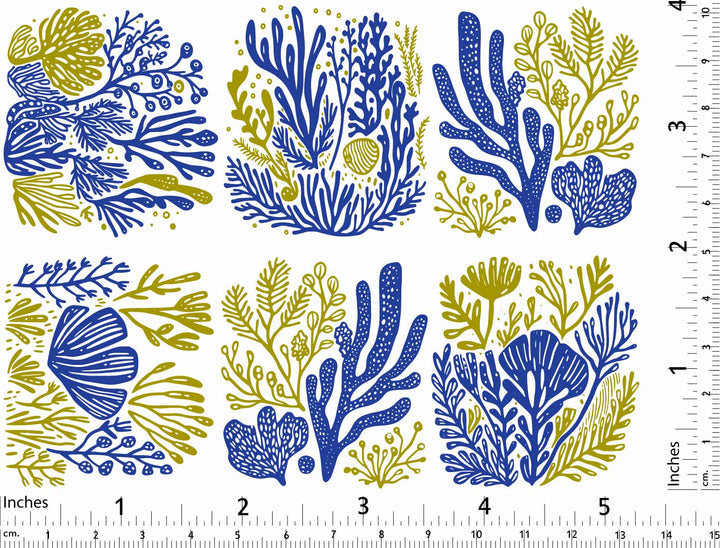 Two Color Coral Decals - Ceramic Cone 017 - Fused Glass - Enamel