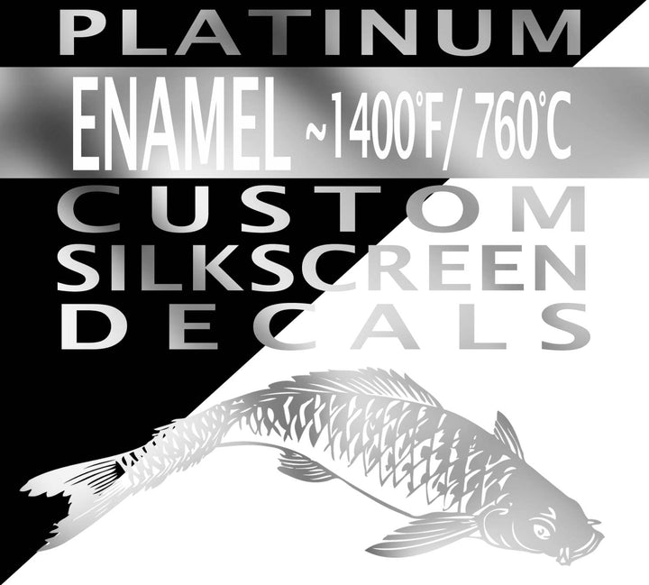 Décalcomanies Platine PERSONNALISÉES en Sérigraphie pour L'émail - 1250°F / 675°C à 1450°F / 800°C