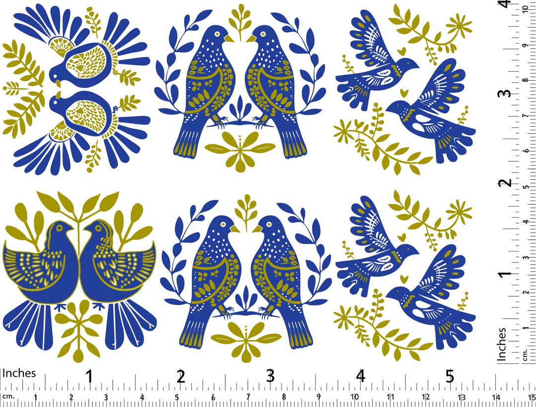 Two Color Lovebirds Decals - Ceramic Cone 017 - Fused Glass - Enamel