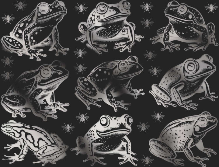 Décalcomanies Grenouilles et Mouches - Céramique Cône 017 - Verre Fusionné