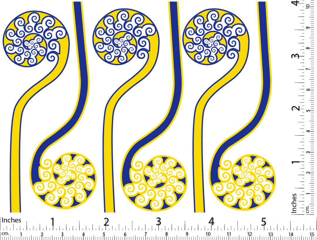 Zweifarbige Farnwedel-Aufkleber - Keramikkegel 017 - Geschmolzenes Glas