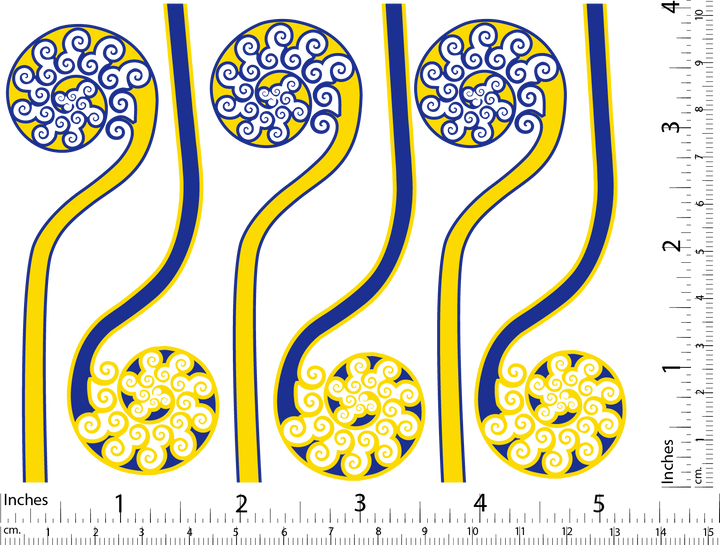 Zweifarbige Farnwedel-Aufkleber - Keramikkegel 017 - Geschmolzenes Glas