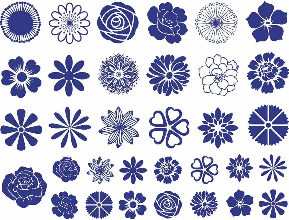 Petites Fleurs Décalcomanies - Céramique Cône 6 - En-glaçure