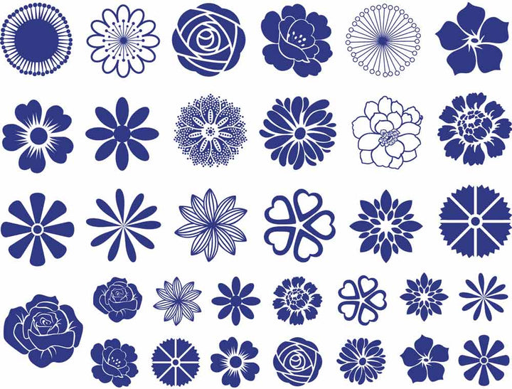 Petites Fleurs Décalcomanies - Céramique Cône 6 - En-glaçure