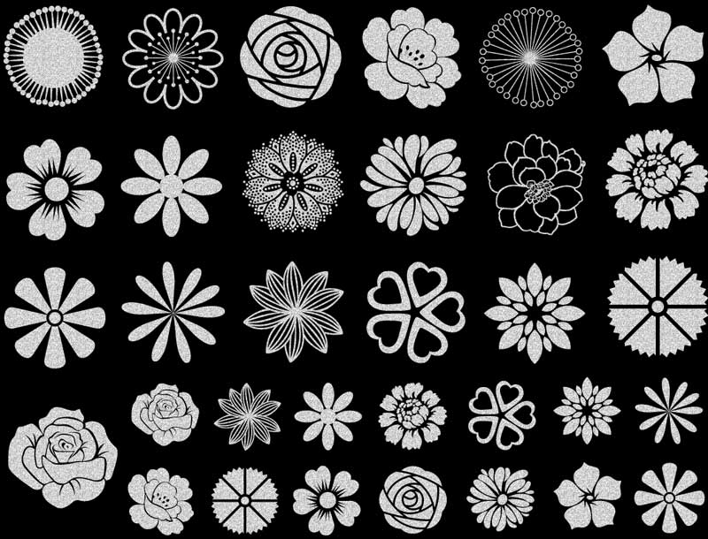 Petites Fleurs Décalcomanies - Céramique Cône 017 - Verre Fusionné - Émail