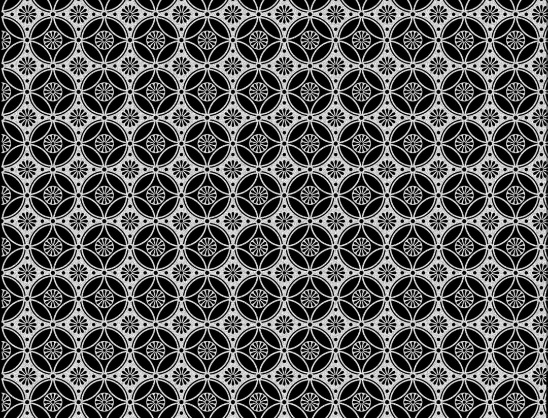 Aufkleber mit sich wiederholendem Blumenmuster - Kegel 017 - Geschmolzenes Glas