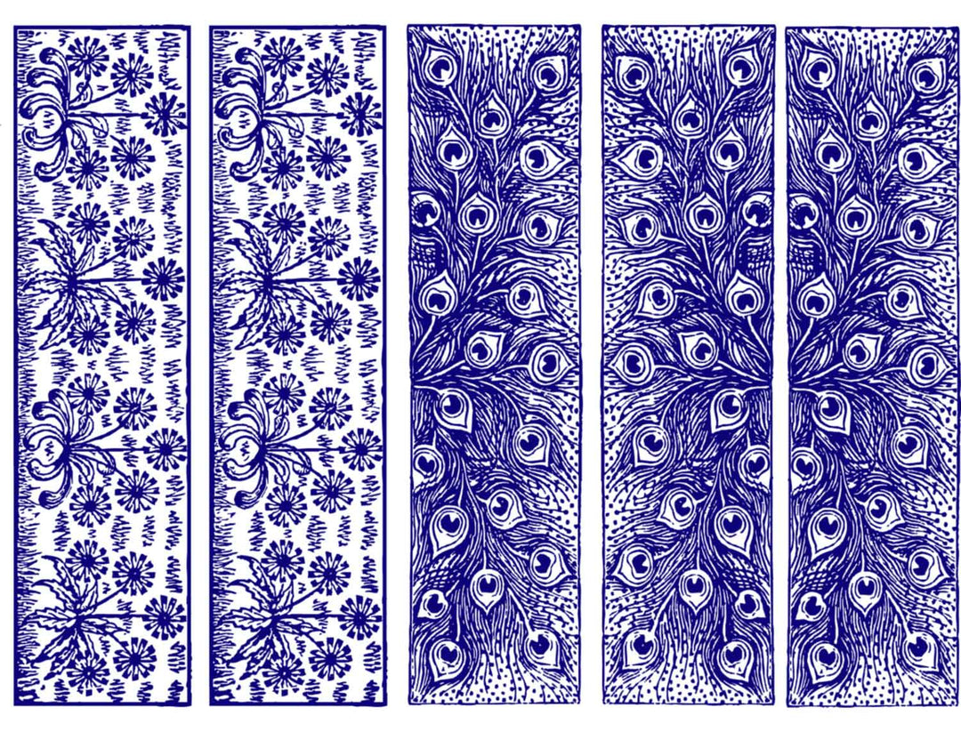 Décalcomanies de frise rectangulaire décorative antique - Céramique Cône 017 - Verre fusionné - Émail