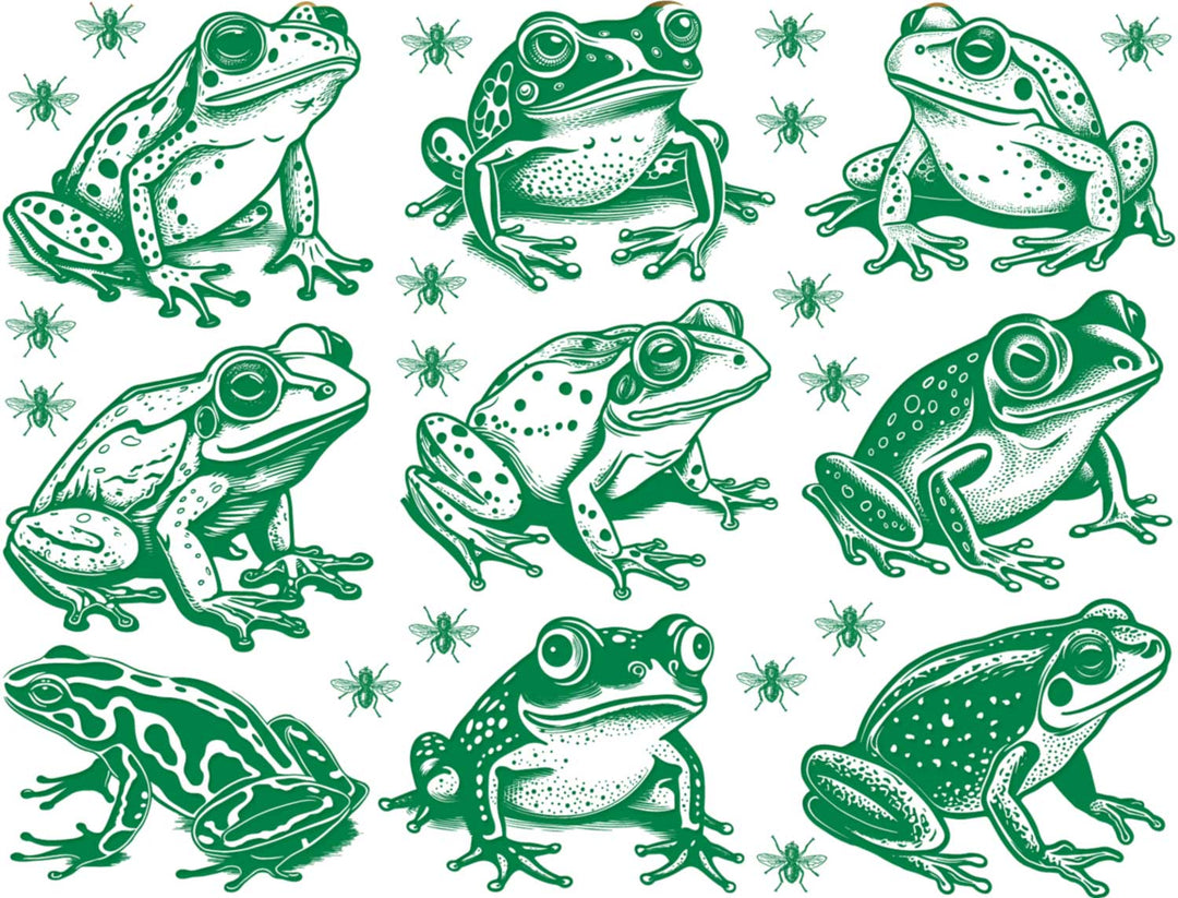 Décalcomanies Grenouilles et Mouches - Céramique Cône 017 - Verre Fusionné