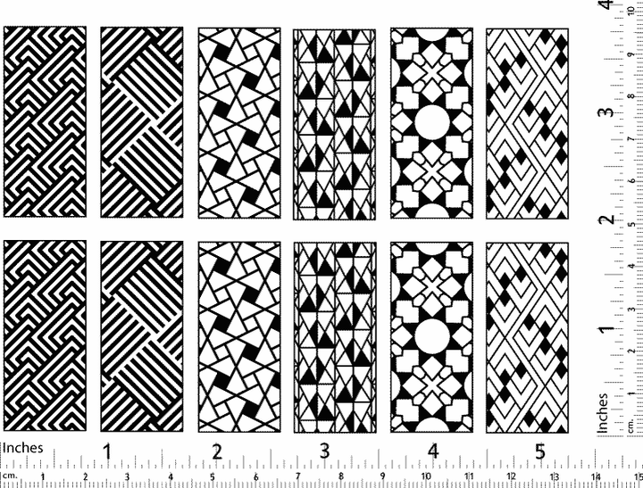 Geometric Rectangle Decals - Ceramic Cone 017 - Fused Glass - Enamel