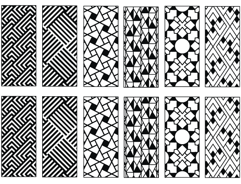 Geometric Rectangle Decals - Ceramic Cone 017 - Fused Glass - Enamel