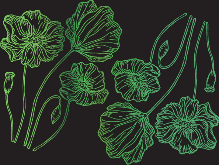 Leuchtende Mohnblumen-Aufkleber – Nicht lebensmittelecht – Glassware – Keramikkegel 022 – Emaille