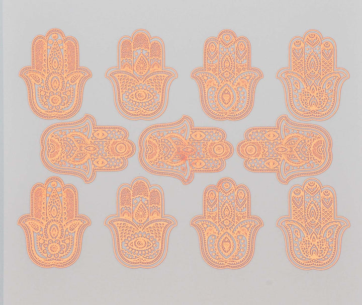 Main de Hamsa Décalcomanies - Céramique Cône 017 - Verre fusionné - Émail