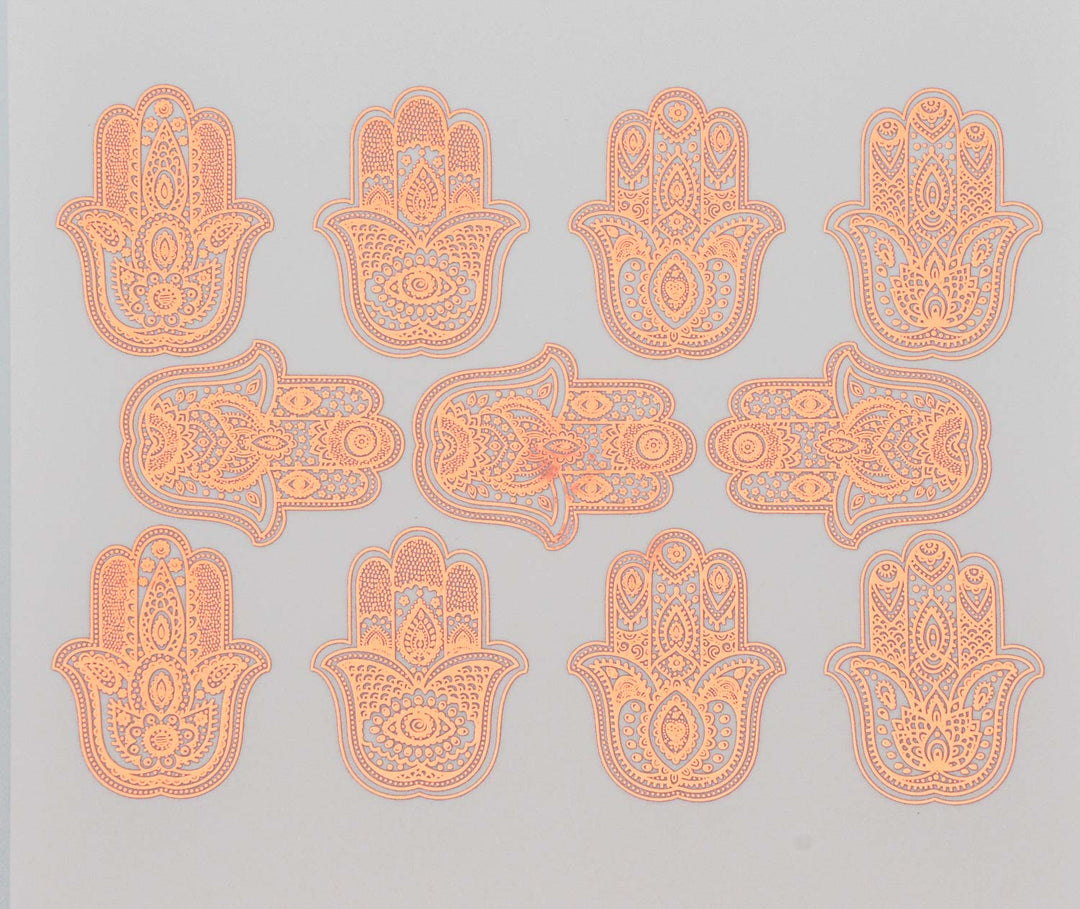 Main de Hamsa Décalcomanies - Céramique Cône 017 - Verre fusionné - Émail