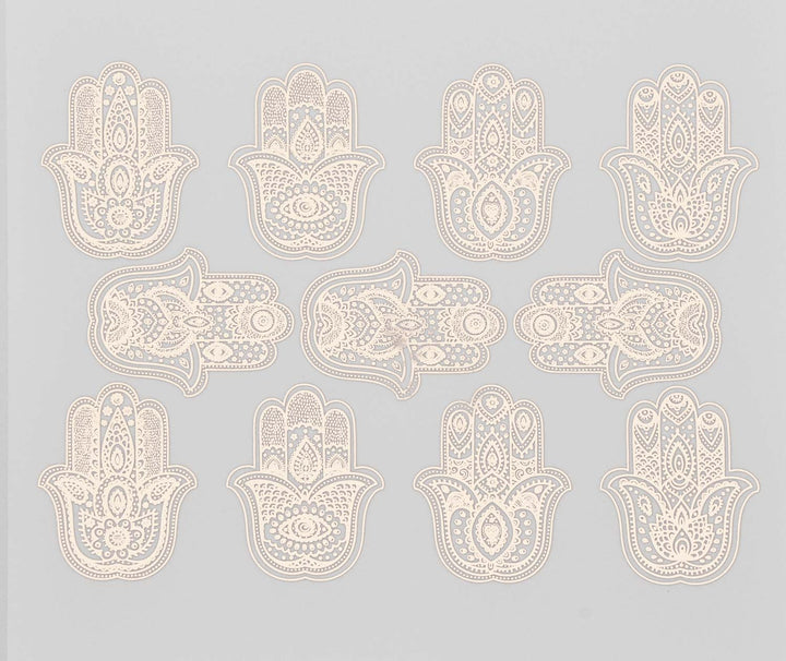 Main de Hamsa Décalcomanies - Céramique Cône 017 - Verre fusionné - Émail