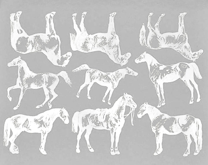Décalcomanies de races de chevaux - Céramique Cône 017 - Verre fusionné - Émail
