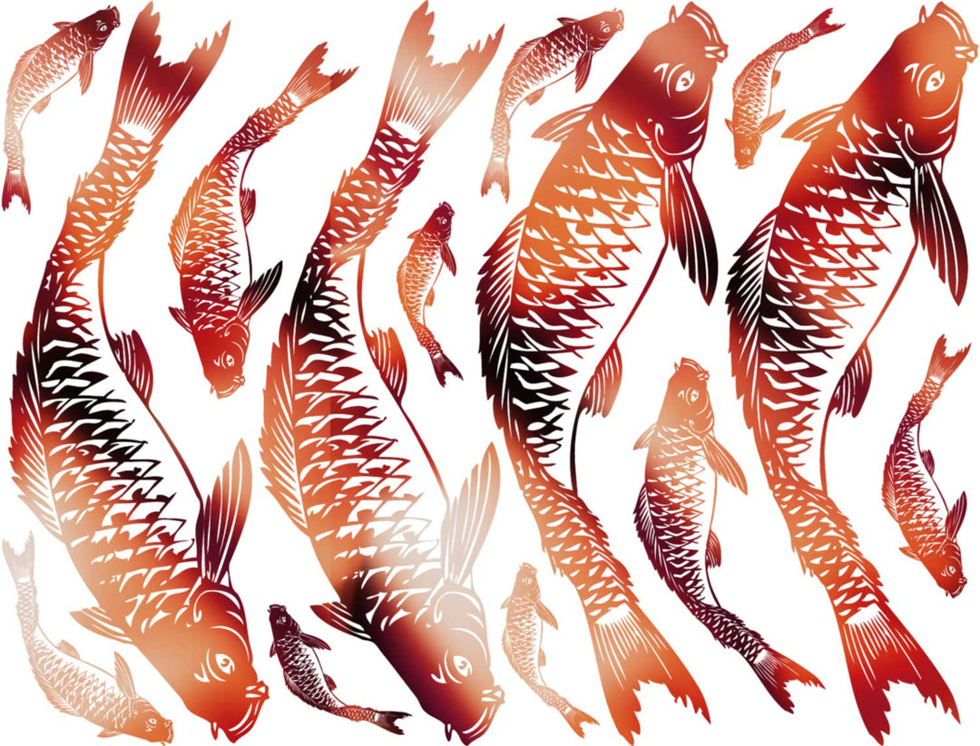 Décalcomanies Carpes Koï - Céramique Cône 017 - Verre fusionné - Émail