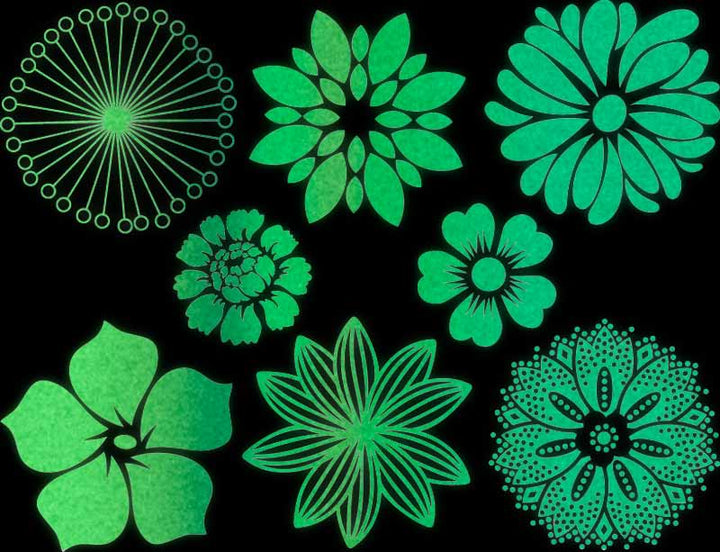 Leuchtende große Blumenaufkleber im Dunkeln – Nicht lebensmittelecht – Glassware – Keramikkegel 022 – Emaille
