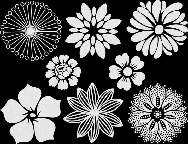 Leuchtende große Blumenaufkleber im Dunkeln – Nicht lebensmittelecht – Glassware – Keramikkegel 022 – Emaille