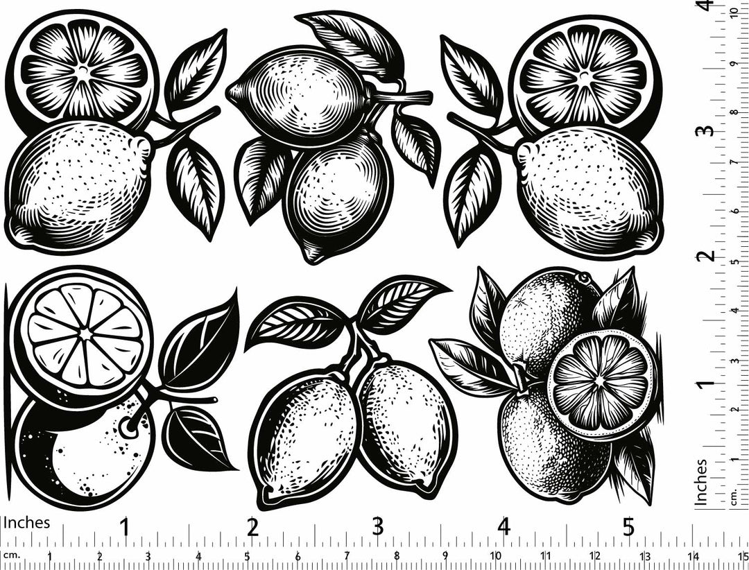 Lemons and Limes Decals - Ceramic Cone 017 - Fused Glass - Enamel